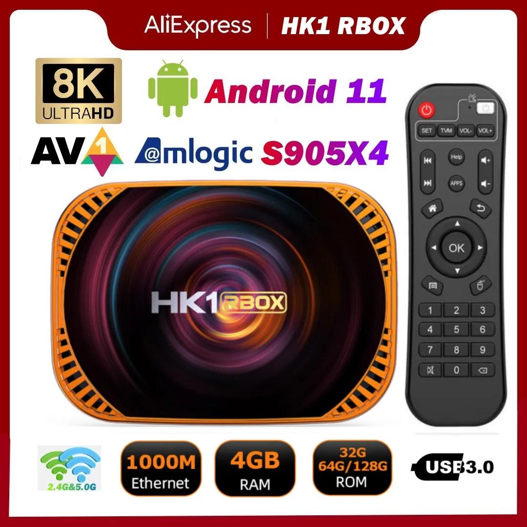 HK1 RBOX X4 Ʈ TV ڽ, ȵ̵ 11, 4GB, 64GB, 5G Amlogic S905X4,   BT ̵ ÷̾, TVBOX 4K ޴ Ȩ  ڽ